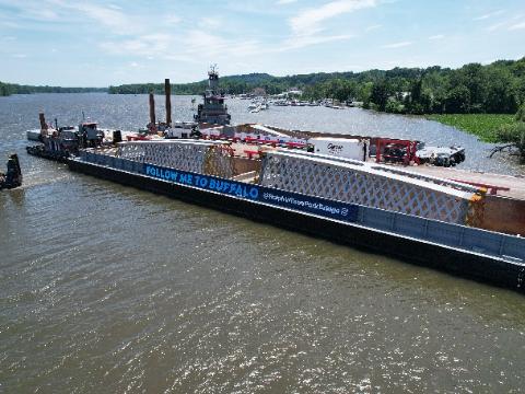 New pedestrian bridge travels to Buffalo through Erie Canal