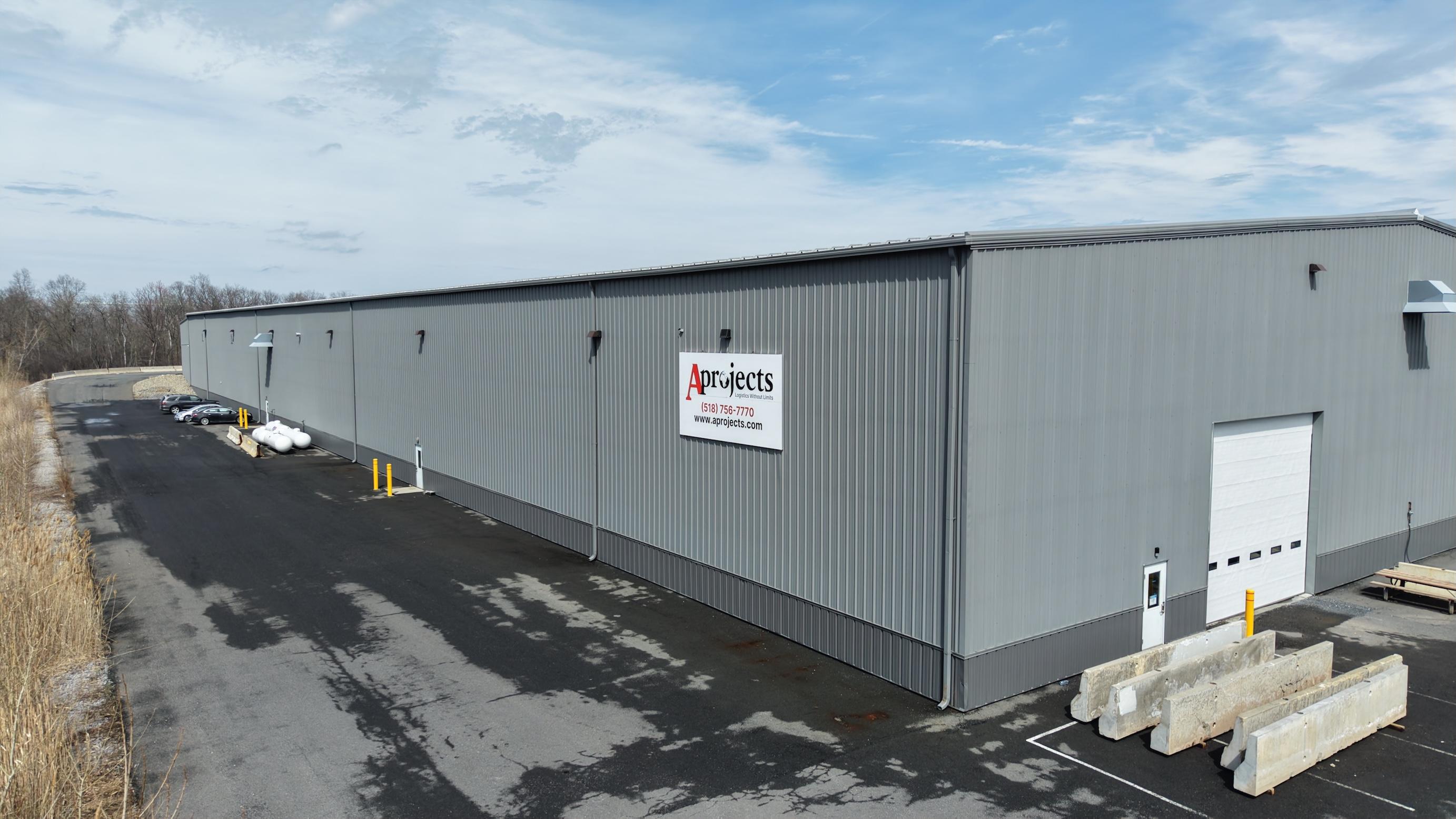 Aprojects’ warehousing space in building C9 at the Coeymans Industrial Park.